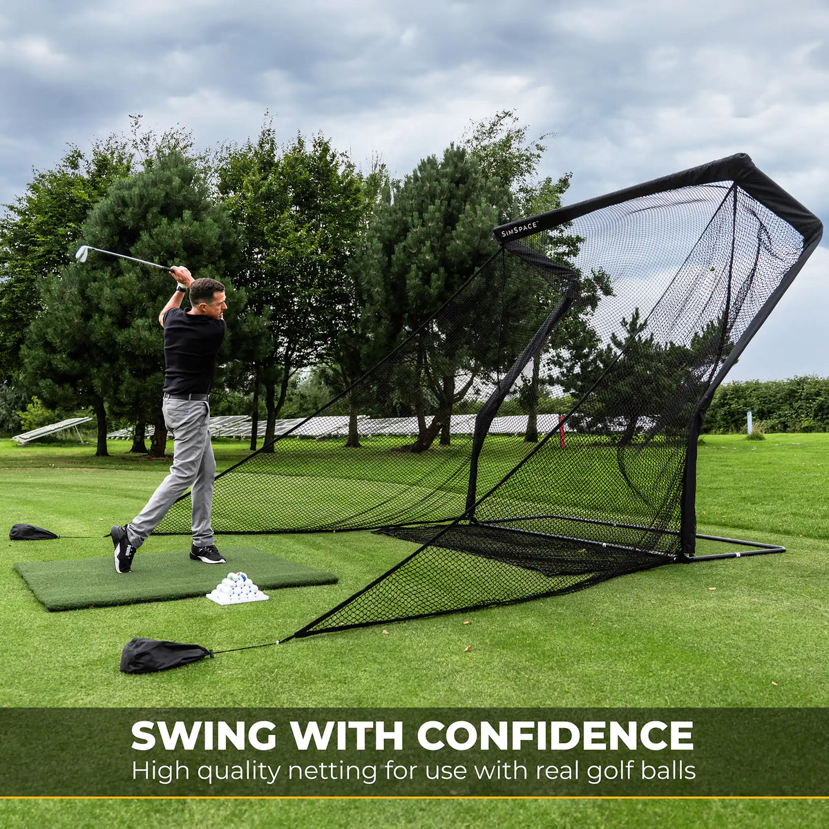 Golfnet Square SimSpace Golf Net Bundle – Square Golf