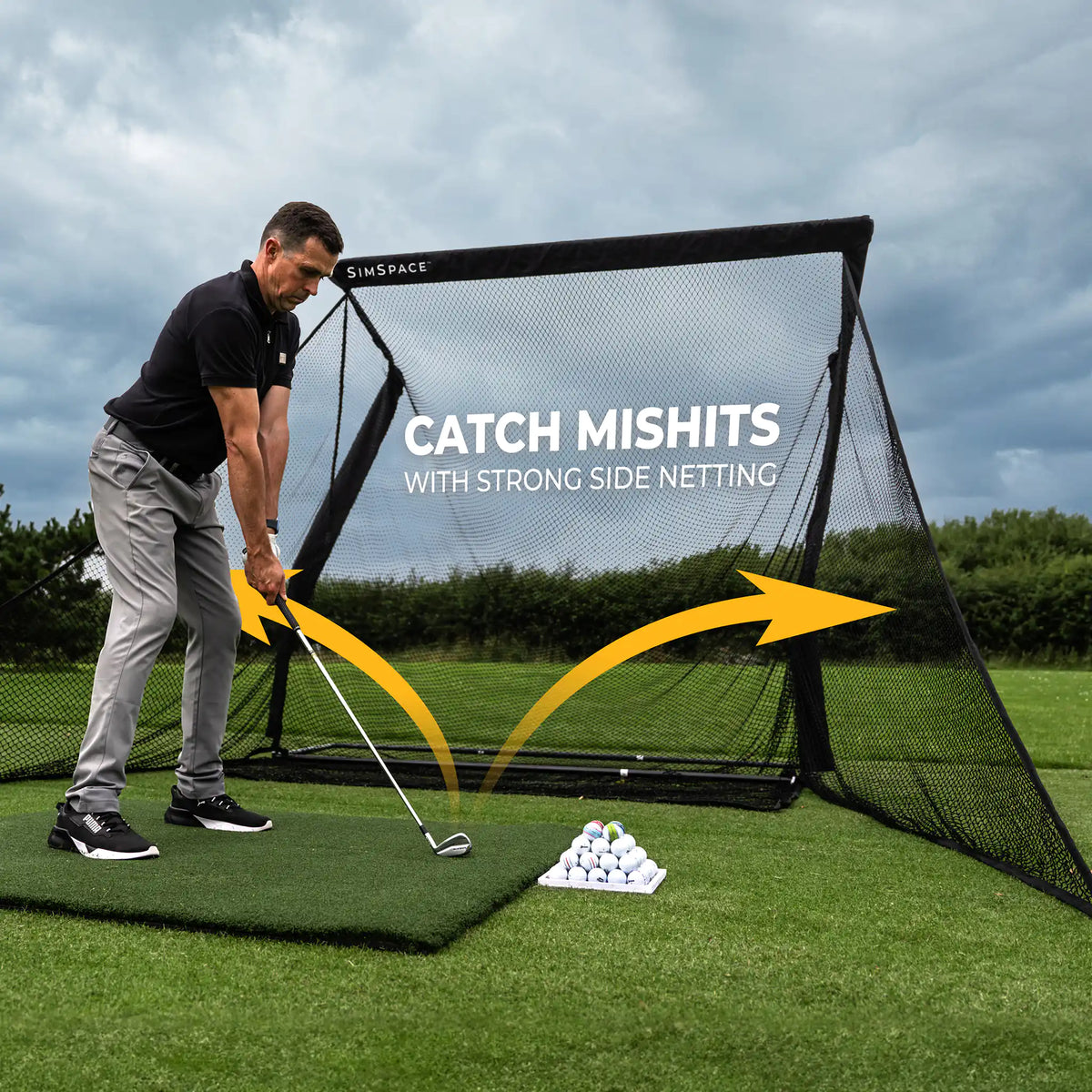 Golfnet Square SimSpace Golf Net Bundle – Square Golf
